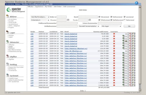 Specter Business Management Integration