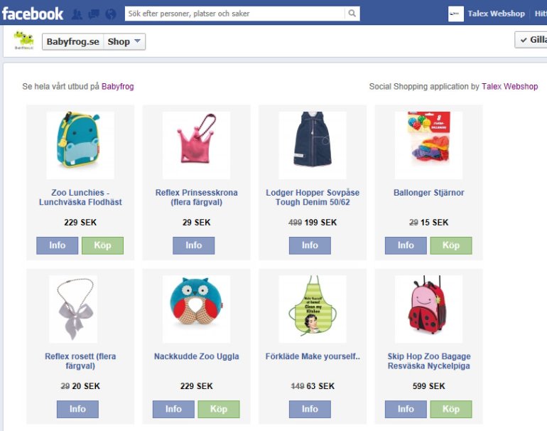Facebook Shop (Talex F-handel)
